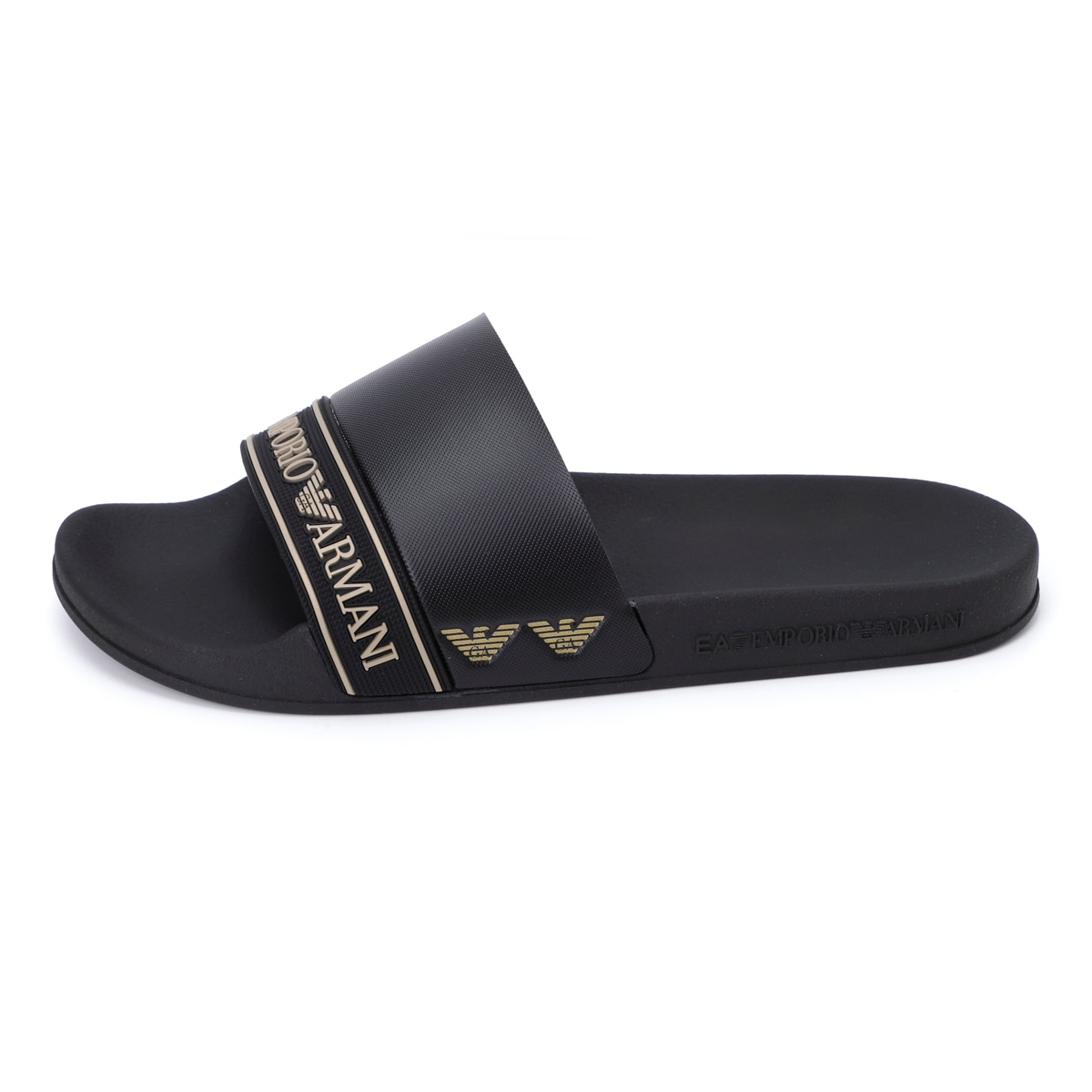 ２４時間セール☆匿名発送☆エンポリオアルマーニ　EA7 サンダル 黒 EA7 EMPORIO ARMANI エンポリオアルマーニ スライドサンダル【大きい