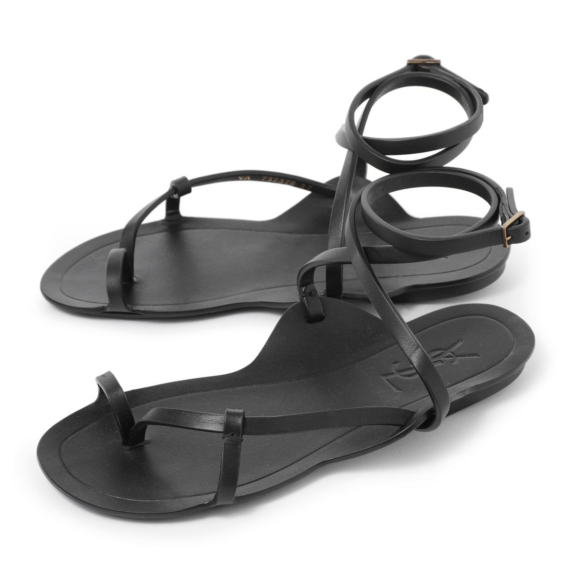 すぐ届く YSL サンローラン 人気 ISLA レザー フラット サンダル アウトレット】SAINT LAURENT サンローラン サンダル/フラット