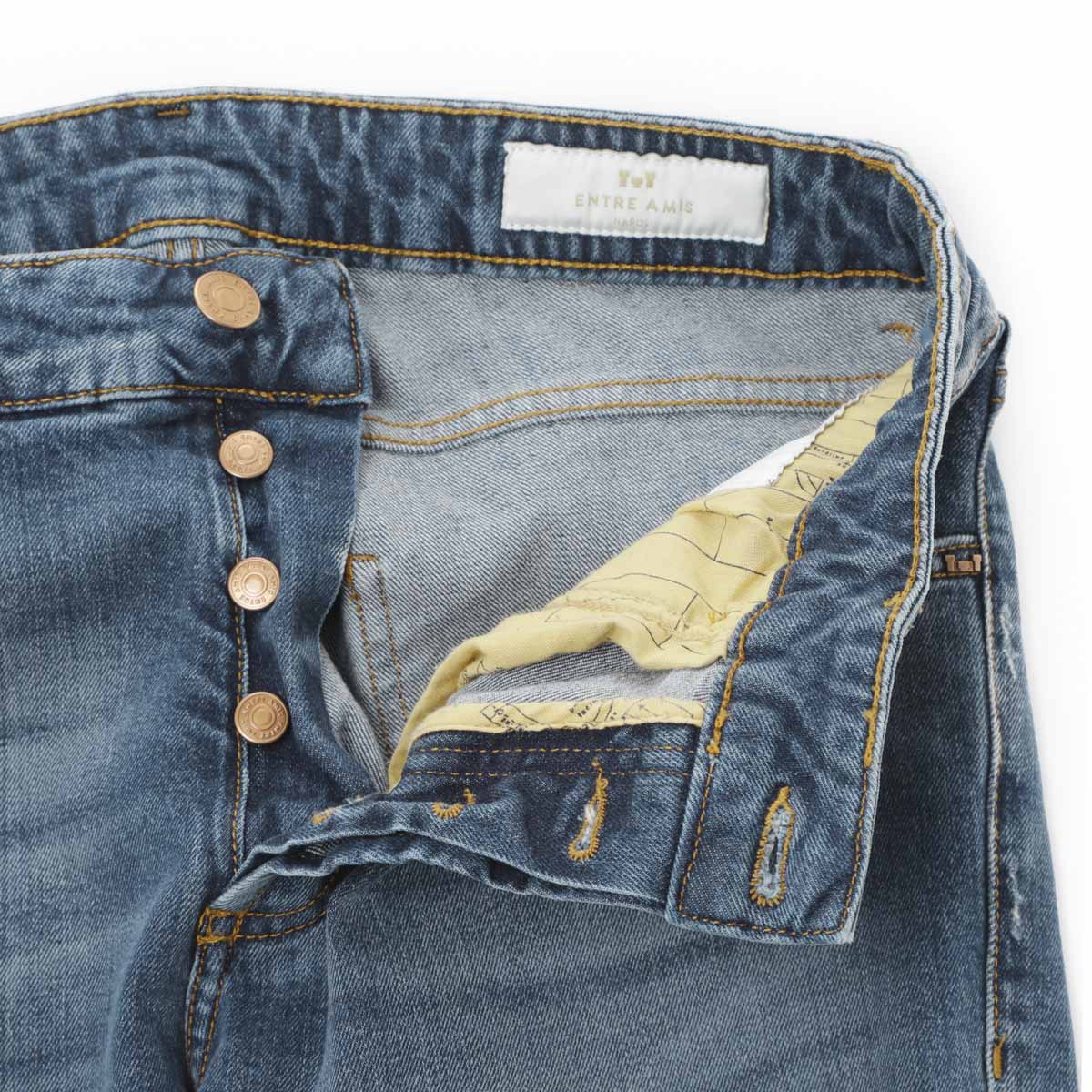 【アウトレット】entre amis アントレアミ ボタンフライジーンズ/5 TK DENIM CORTO【大きいサイズあり】 メンズ