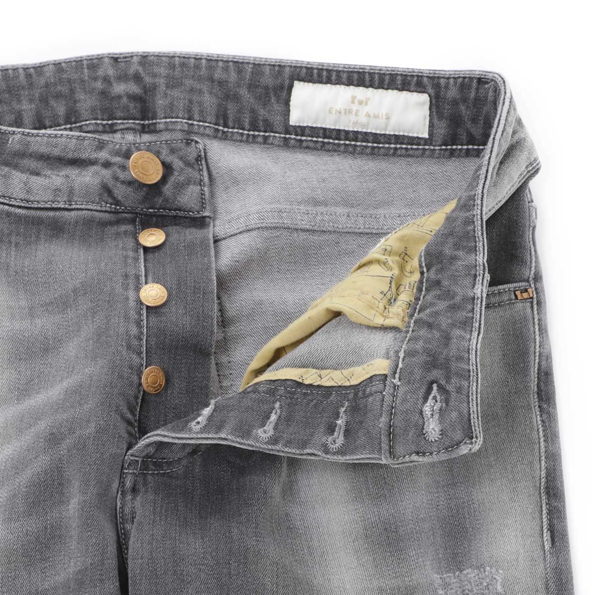 【アウトレット】entre amis アントレアミ ボタンフライジーンズ/5 TK DENIM CORTO【大きいサイズあり】 メンズ