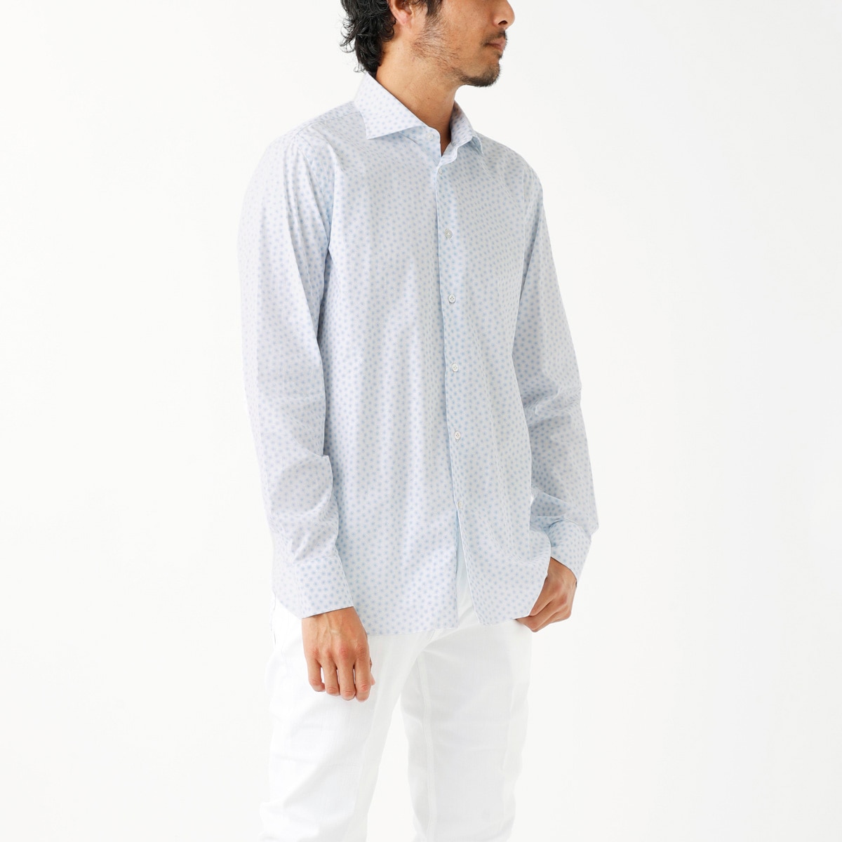 【アウトレット】BORRIELLO ボリエッロ ワイドカラー リネンシャツ/セミワイドカラー フレンチカラー/MARECHIARO SLIM FIT メンズ