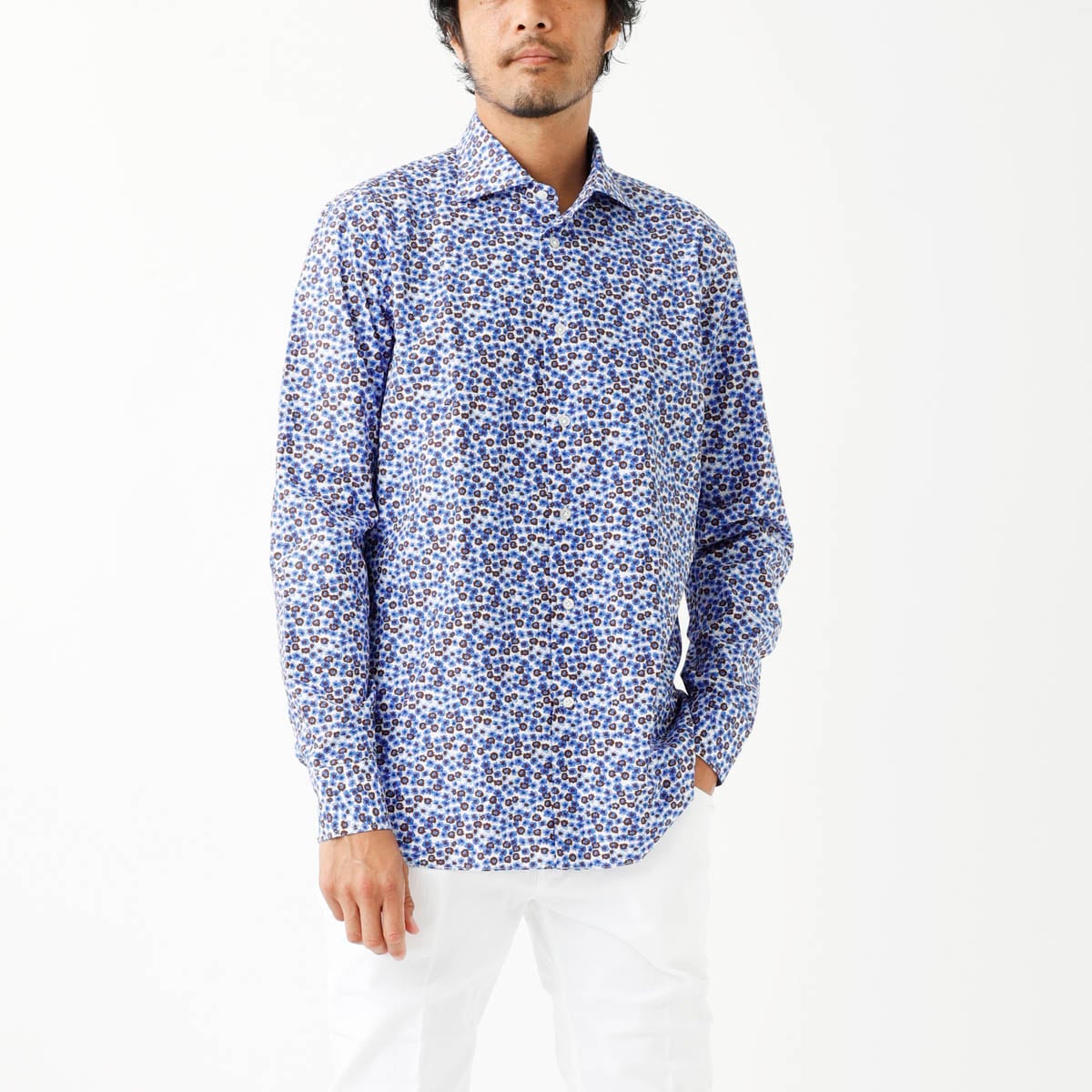 【アウトレット】BORRIELLO ボリエッロ ワイドカラー リネンシャツ/セミワイドカラー フレンチカラー/MARECHIARO SLIM FIT メンズ