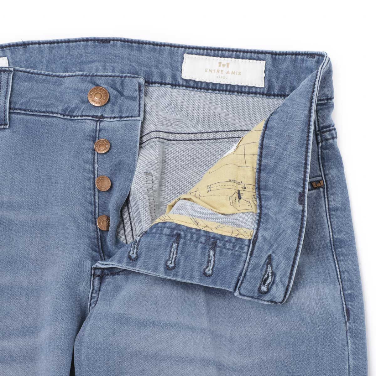 【アウトレット】entre amis アントレアミ ボタンフライジーンズ/5 TK DENIM CORTO【大きいサイズあり】 メンズ