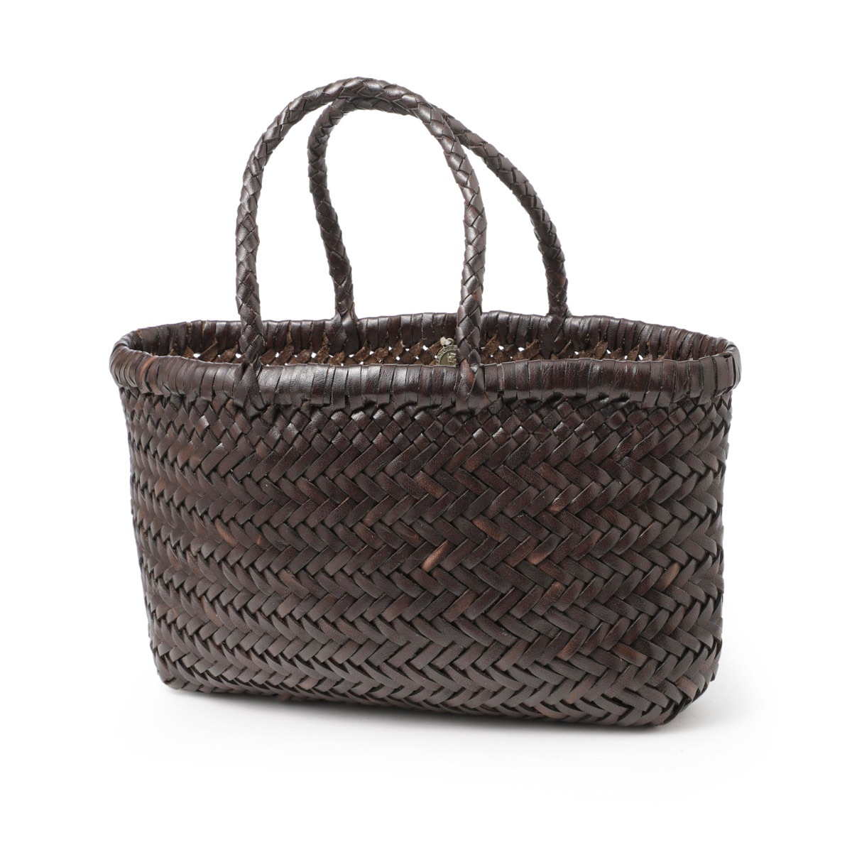 【Dragon Diffusion】Mini flat gora tote bag トートバッグ Dragon Diffusion - Mini Flat Gora Black Woven Leather Bag