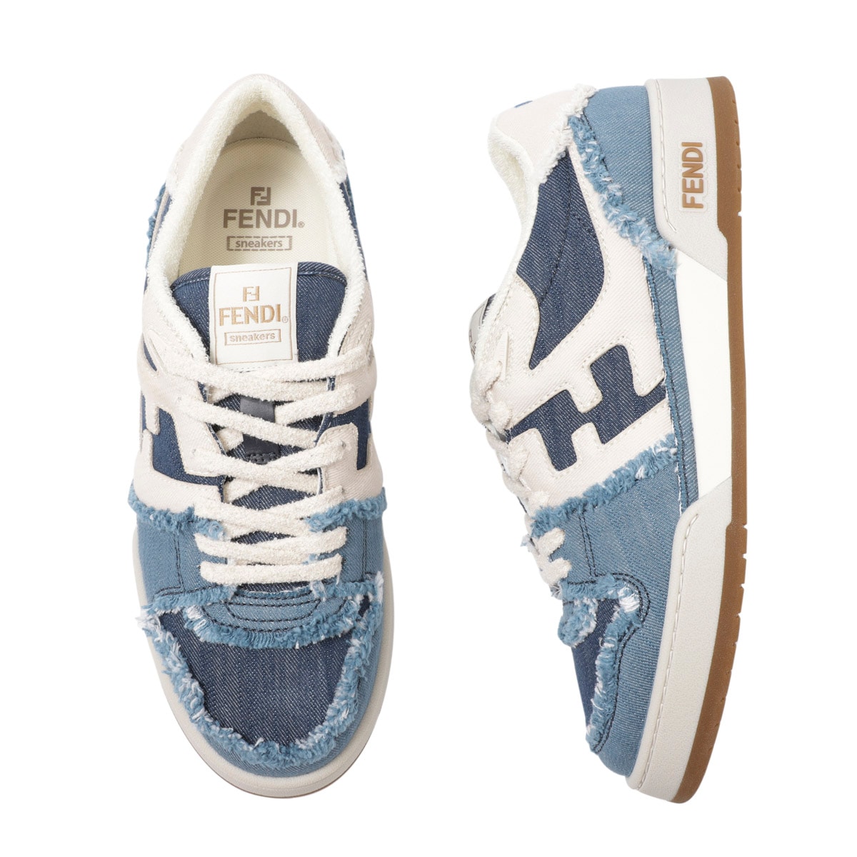 値下げFENDI ネイビー 装飾付きスニーカー フェンディ FENDI メンズ 靴 スニーカー ミドルカットスニーカー