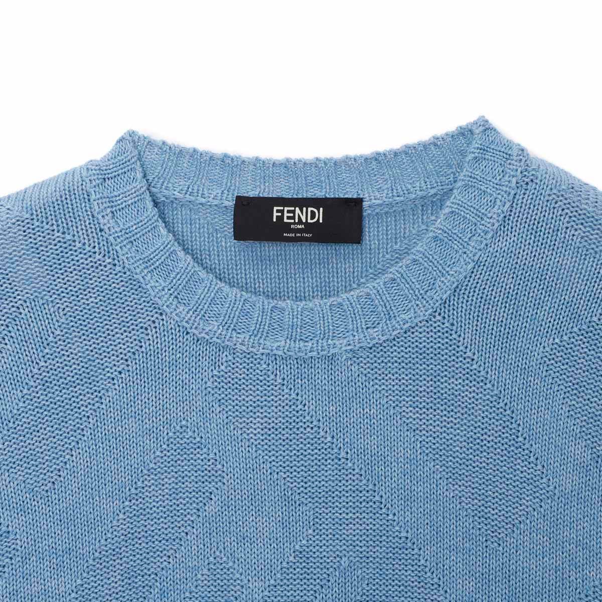 【タイムセール TOPS】【決算SALE】FENDI フェンディ クルーネック半袖ニット【大きいサイズあり】 メンズ