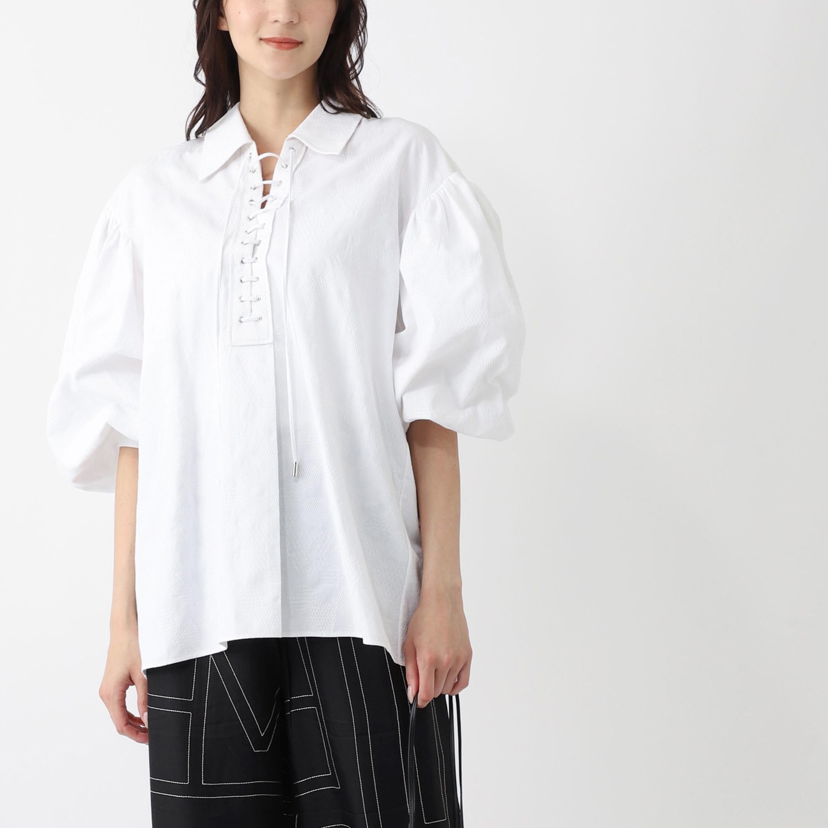 chloe シルク タンクトップ ブラウス シルクジョーゼット＆レース製フルイドブラウス 白 - Chloé