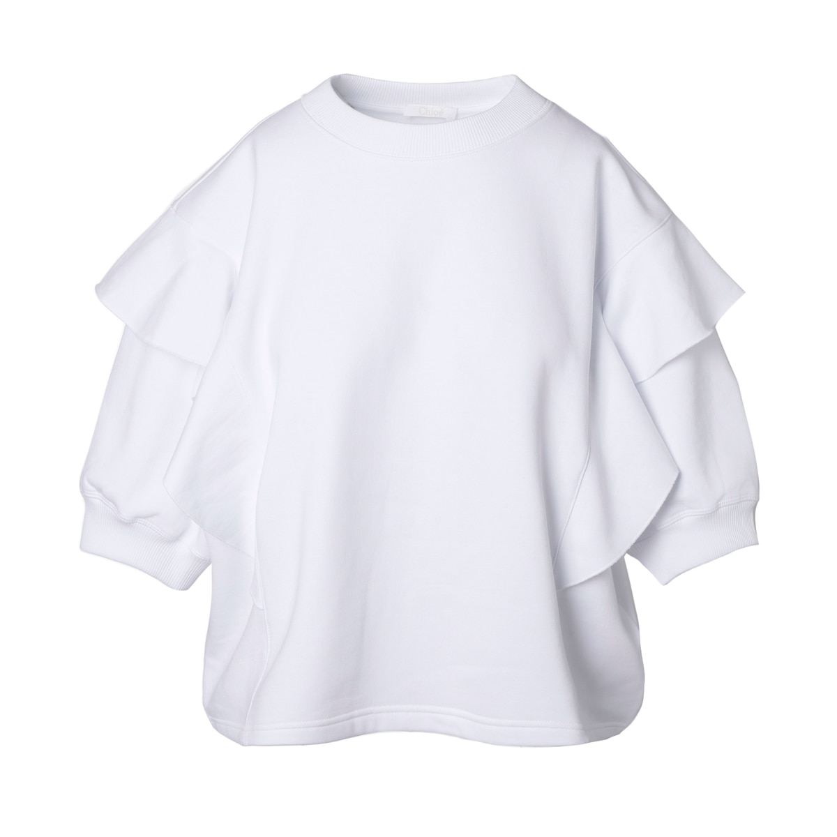 【タイムセール TOPS】Chloe クロエ クルーネックTシャツ/ラッフルTシャツ レディース