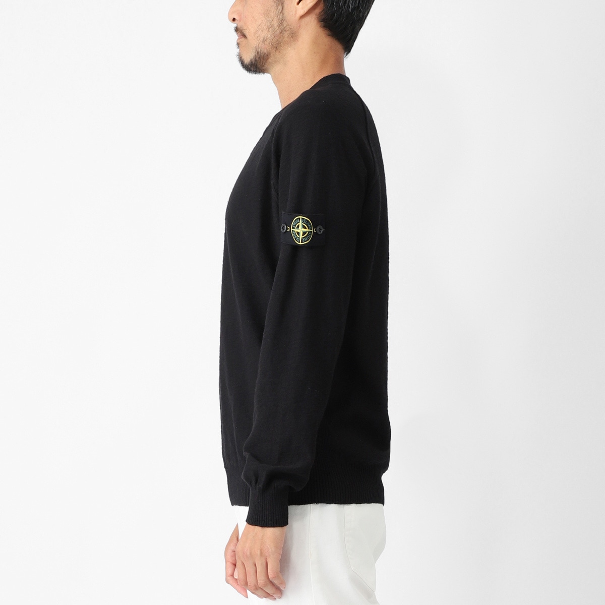 STONE  ブラック クルーネック トレーナー S STONE ISLAND - 【定番アイテム】 6100060/6100044/63051