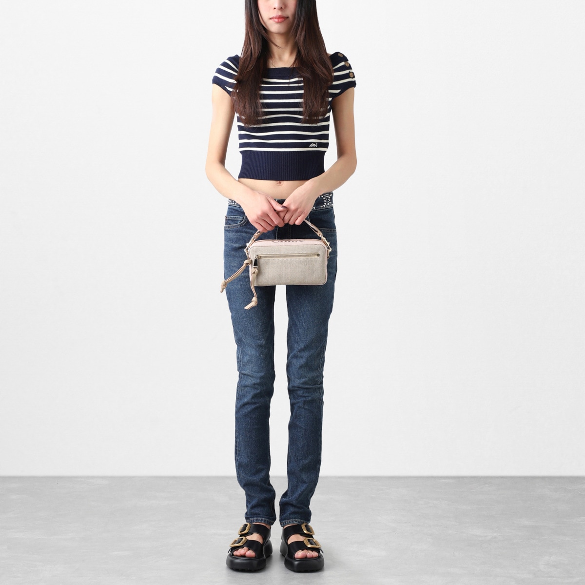 CHLOÉ ジャケット ネイビー ステッチ ベルト クロエ Chloe(クロエ) ベルト(レディース) - 海外通販のBUYMA