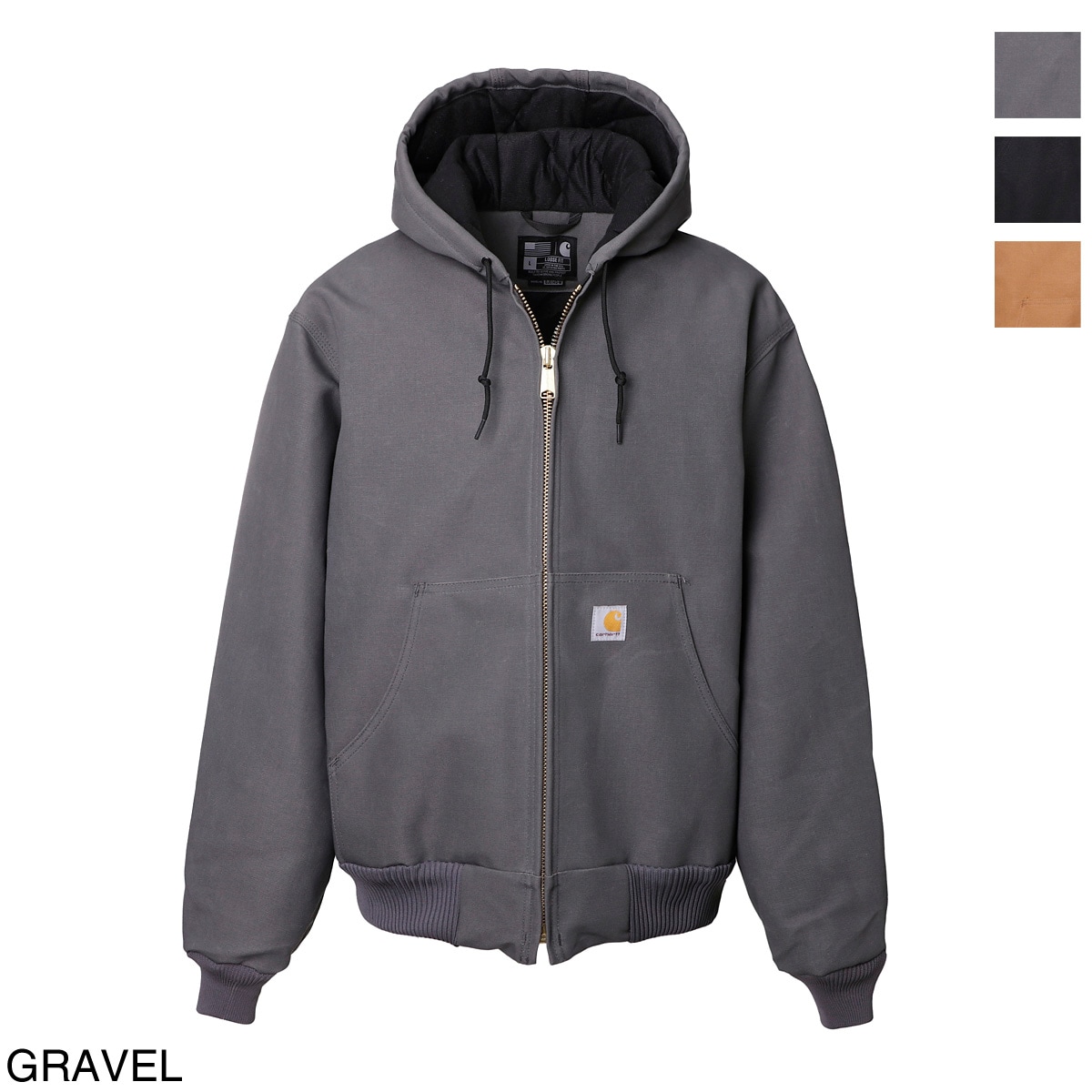 Carhartt カーハート 中綿入りフーデッドブルゾン/アクティブジャケット/FIRM DUCK INSULATED FLANNEL LINED ACTIVE JAC メンズ