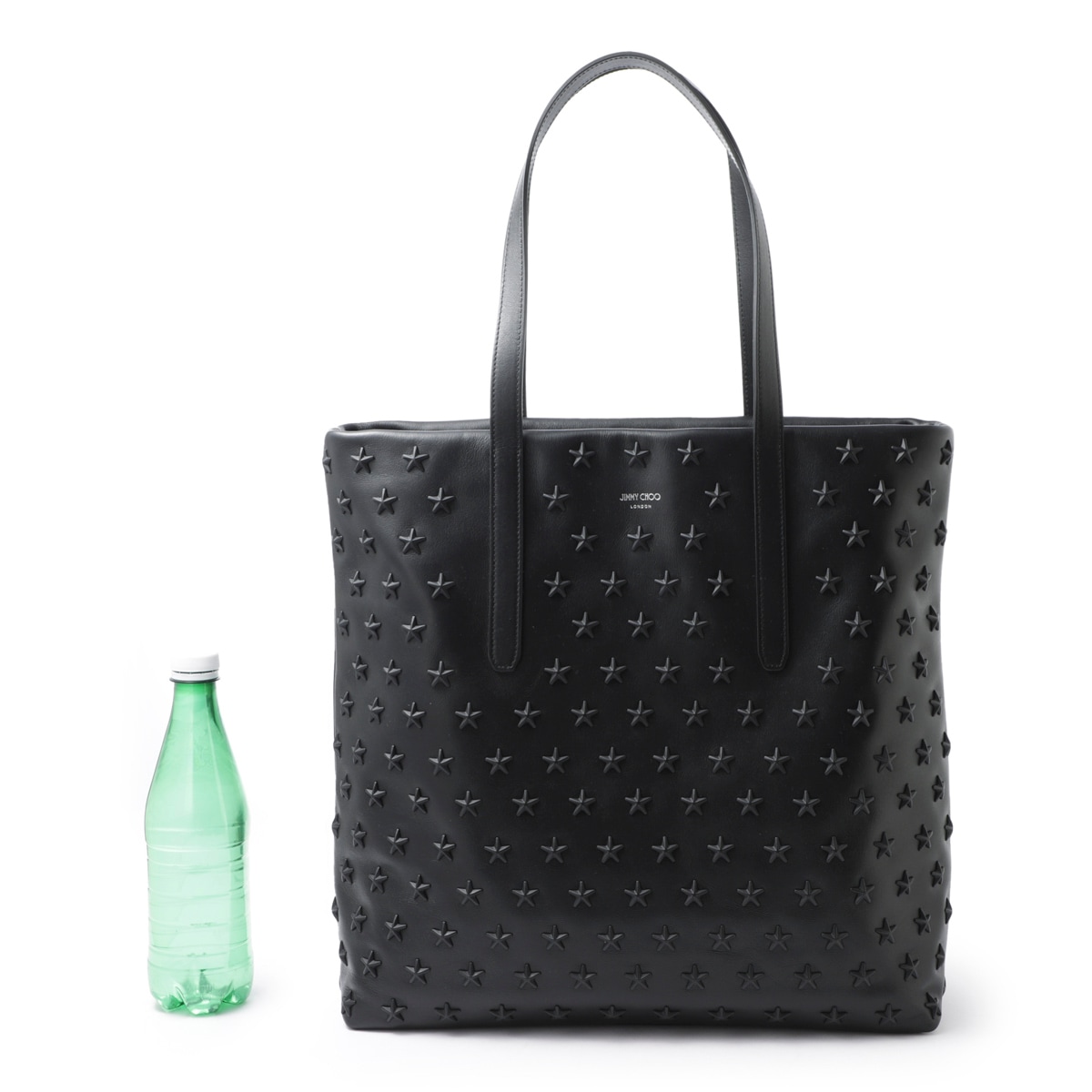 JIMMY CHOO ジミーチュウ ピムリコ S グレーシルバー トートバッグ Pimlico/S Mini | Chalk エンボス レザー・ミニトートバッグ