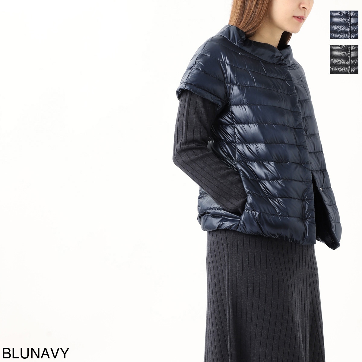 美品꧁HERNO꧂ヘルノ ダウンジャケット ベスト 半袖 40 軽量 極暖 黄 HERNO ヘルノ 半袖 ダウンジャケット/ICONICO EMILIA【大きい