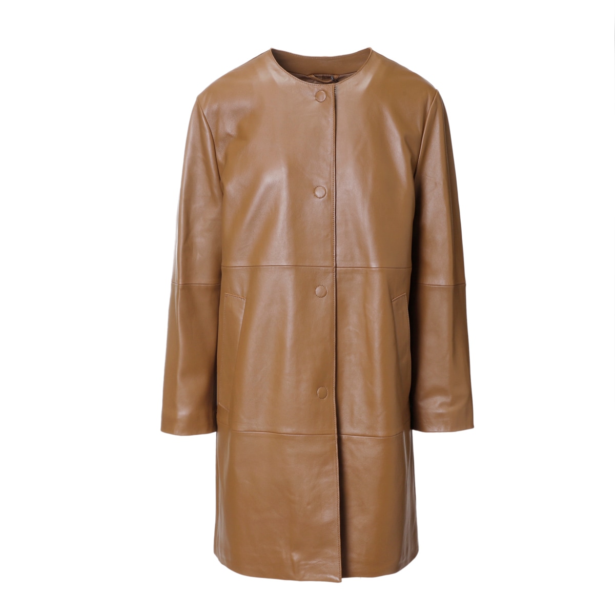 MAX MARA WEEKEND マックスマーラ ノーカラー レザーコート ＊ - その他