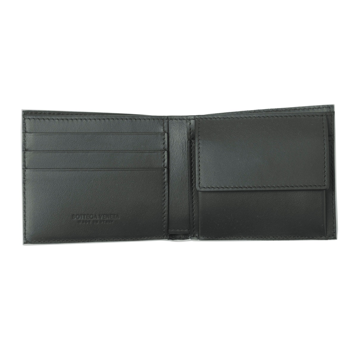 BOTTEGA VENETA 二つ折り財布 ブラック/スカイブルー　カセット rfstore_8toa1485m