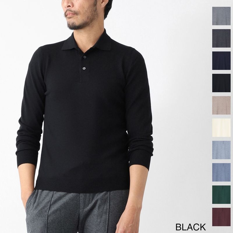 Gran Sasso グランサッソ 長袖ニットポロシャツ/TENNIS M/L【大きいサイズあり】 メンズ