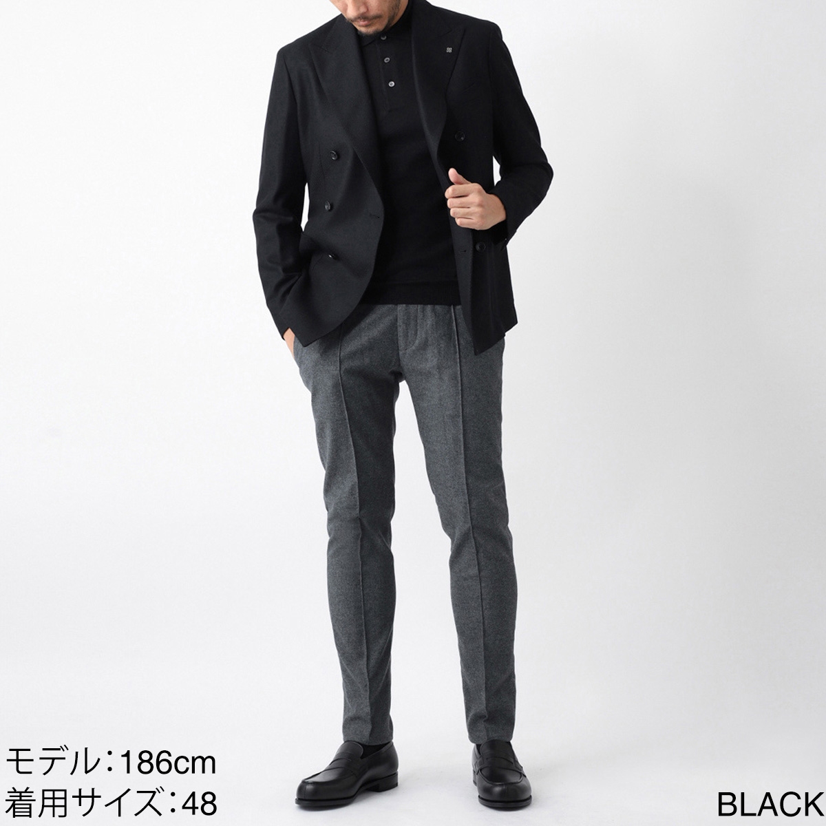 Gran Sasso グランサッソ 長袖ニットポロシャツ【大きいサイズあり