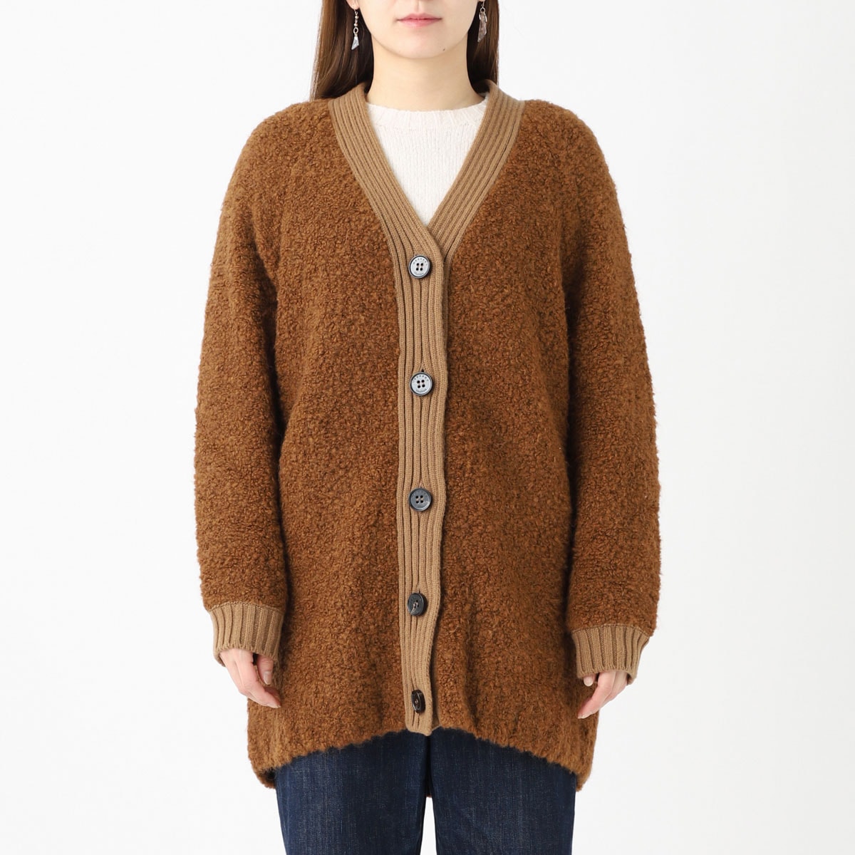 ★未使用　マックスマーラ　ロングカーディガン　ビジュー✨フリンジ❤︎ガウン F ☆未使用 マックスマーラ ロングカーディガン ビジュー✨フリンジ