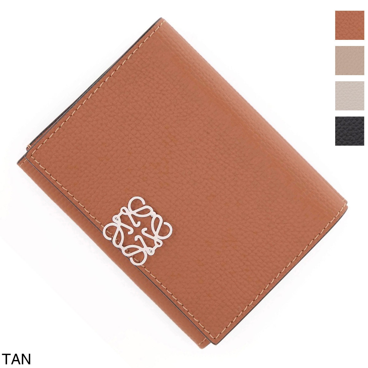 LOEWE - アナグラム 三つ折り財布 / pebble grain calfskin LOEWE ロエベ 3つ折り財布 小銭入れ付き/ANAGRAM PEBBLE GRAIN