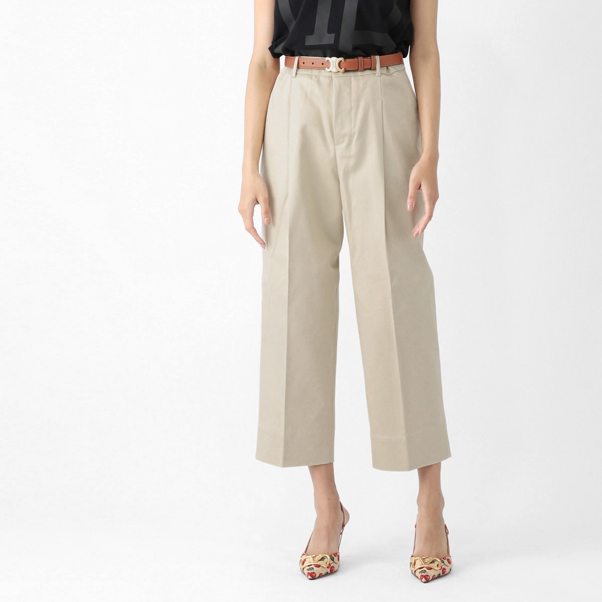 【アウトレット】AMI アミ コットンパンツ/ワイドパンツ/WIDE CARROT FIT TROUSERS レディース
