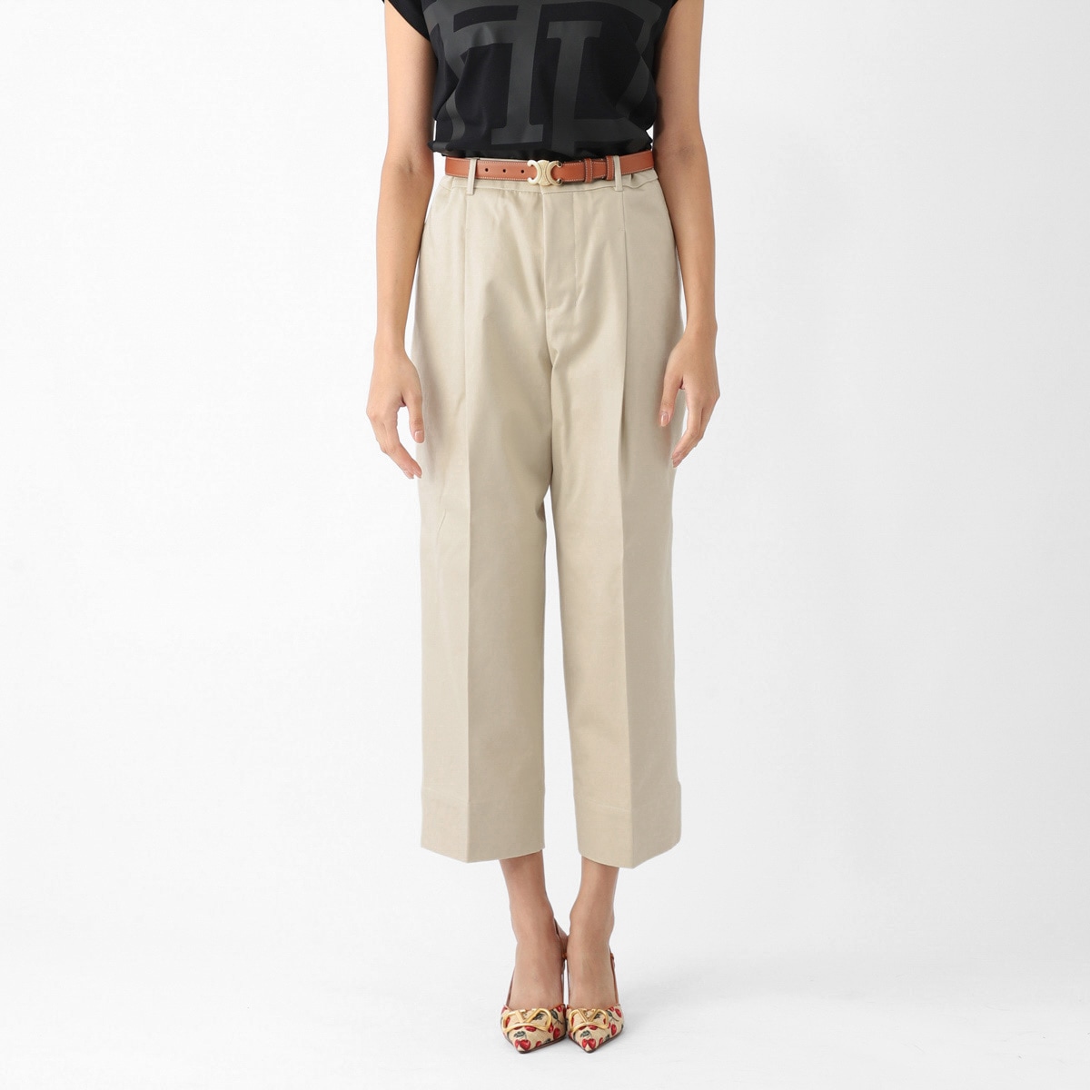【アウトレット】AMI アミ コットンパンツ/ワイドパンツ/WIDE CARROT FIT TROUSERS レディース