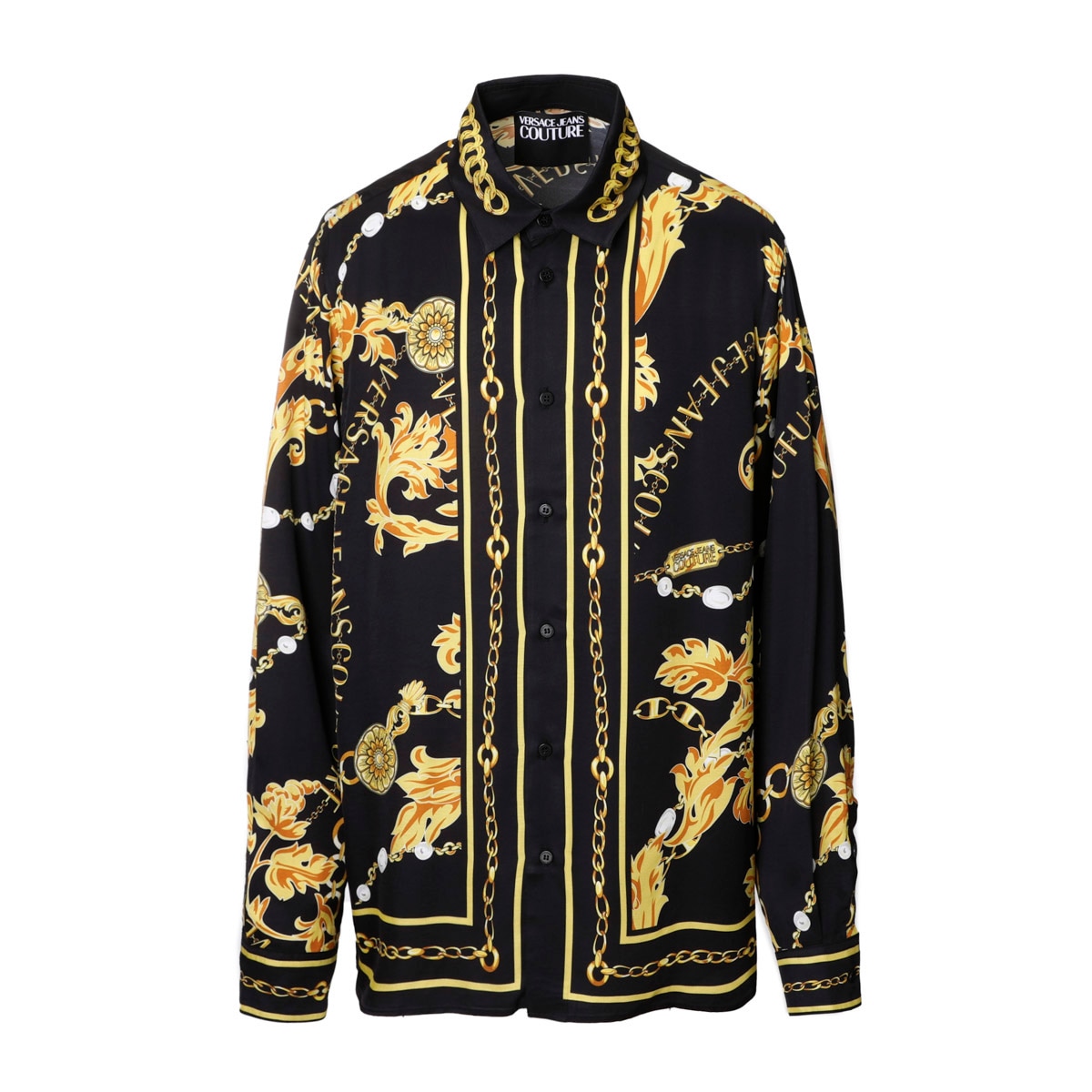 VERSACE JEANS COUTURE ヴェルサーチェ 長袖レギュラーカラーシャツ/総