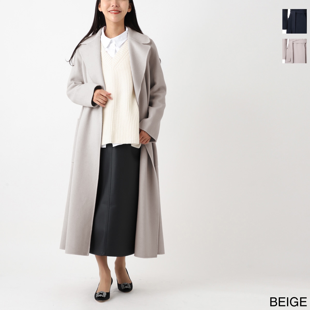 エスマックスマーラ リバーシブルコート 大きいサイズ オリーブ フード ベルト Max Mara マックスマーラ コート ポルド ベルト付き ベージュ