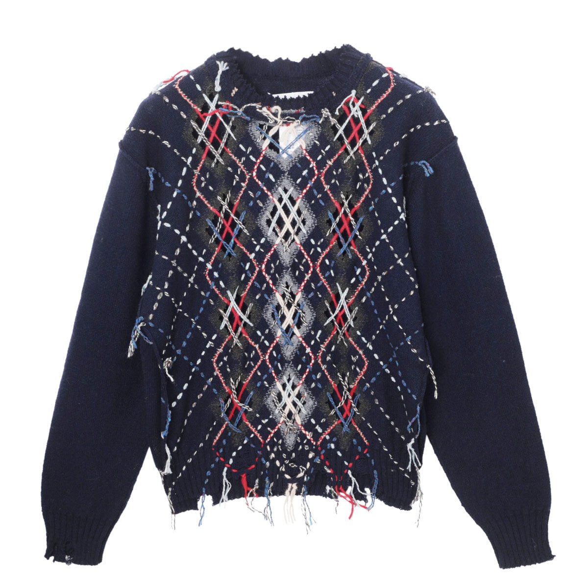 メゾンマルジェラ　24AW チャコールグレー　畦編みニット メゾンマルジェラ 24AW チャコールグレー 畦編みニット