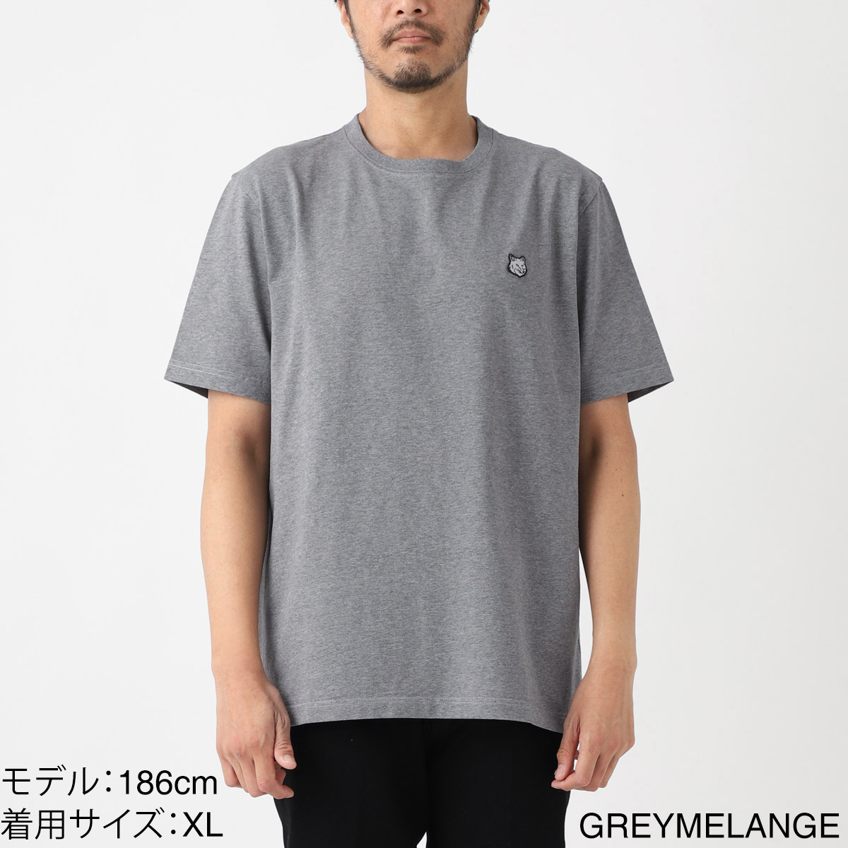 『ネコポス対応(1点まで)』【アウトレット】MAISON KITSUNE メゾンキツネ クルーネックTシャツ/BOLD FOX HEAD PATCH メンズ