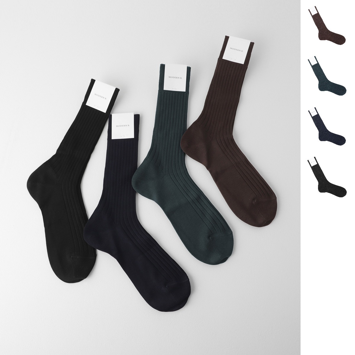 【ネコポス対応(6点まで)】MODERN B. モダンブルー 靴下/ソックス/エジプト綿 ワイドリブ 相当サイズ 25-26cm【返品交換不可】 メンズ