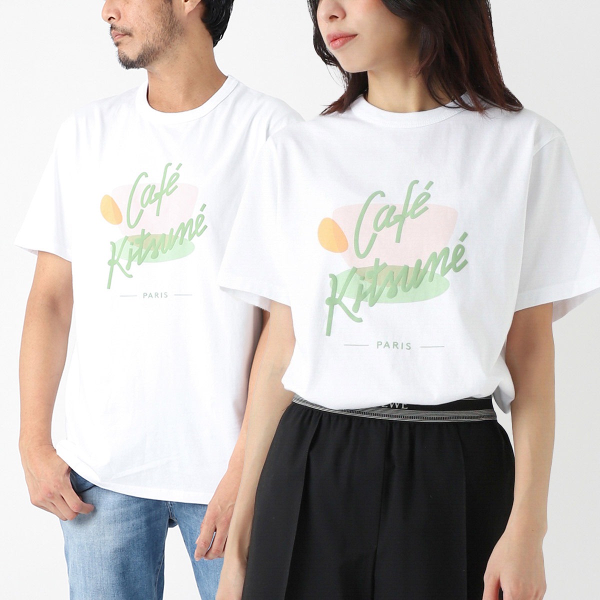 MAISON KITSUNE メゾンキツネ クルーネックTシャツ/CUP CAFE KITSUNE