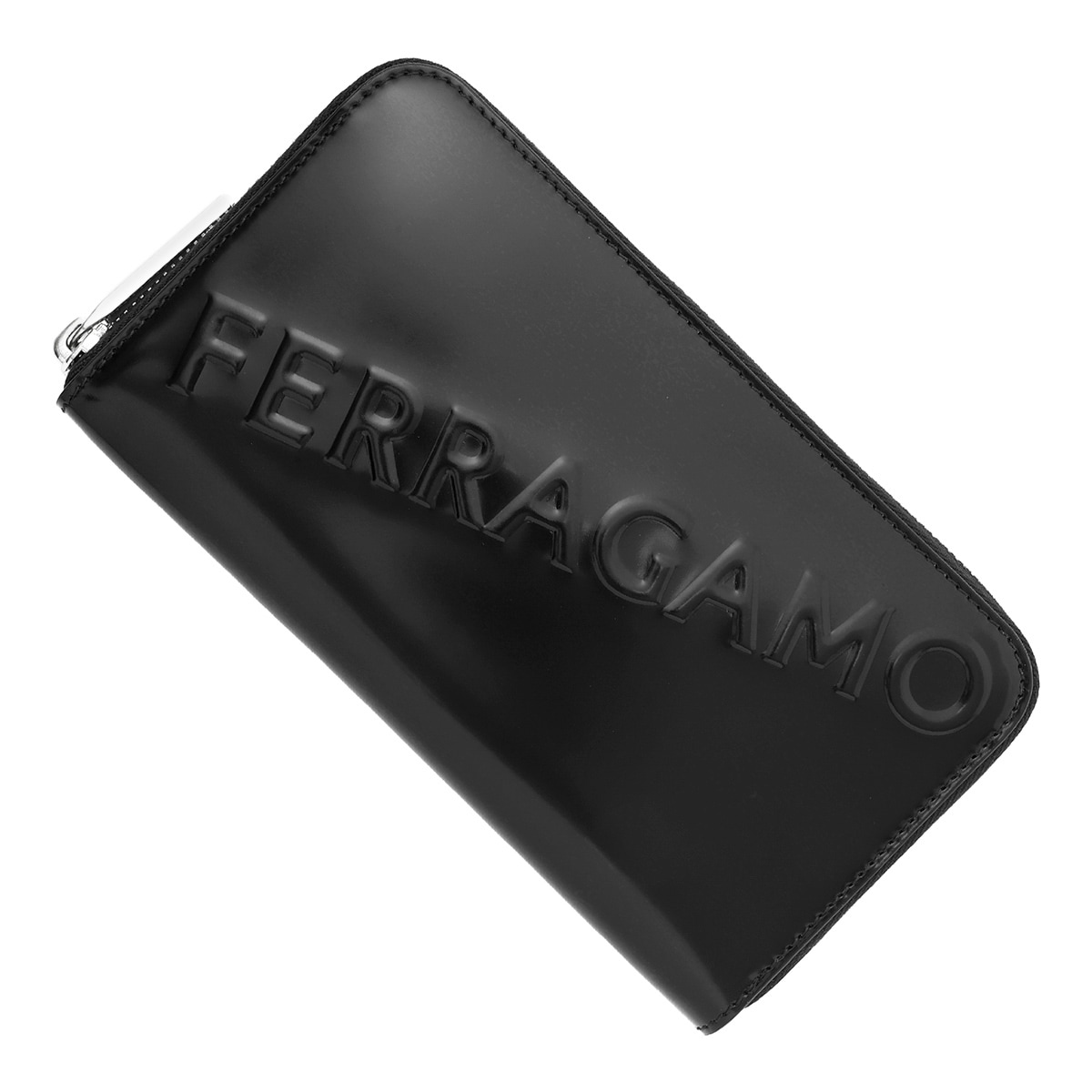 FERRAGAMO (Salvatore Ferragamo) フェラガモ ラウンドファスナー 長財布 小銭入れ付き/EMBOSSED FERRAGAMO メンズ