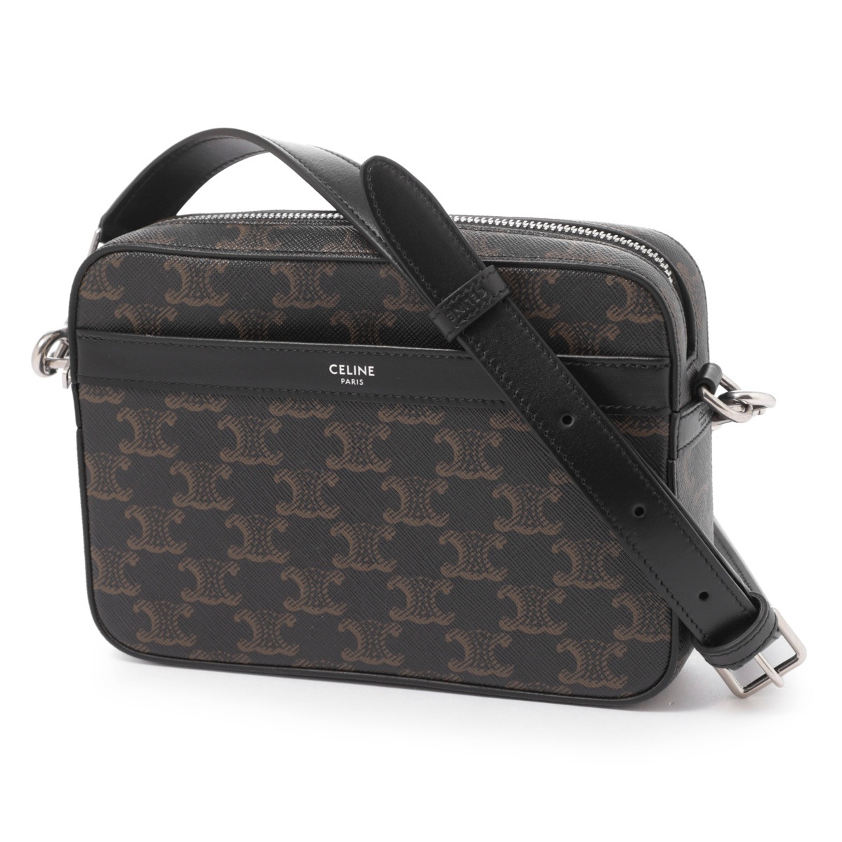 CELINE セリーヌ メッセンジャーバッグ/クロスボディバッグ/SMALL MESSENGER IN TRIOMPHE CANVAS AND CALFSKIN メンズ