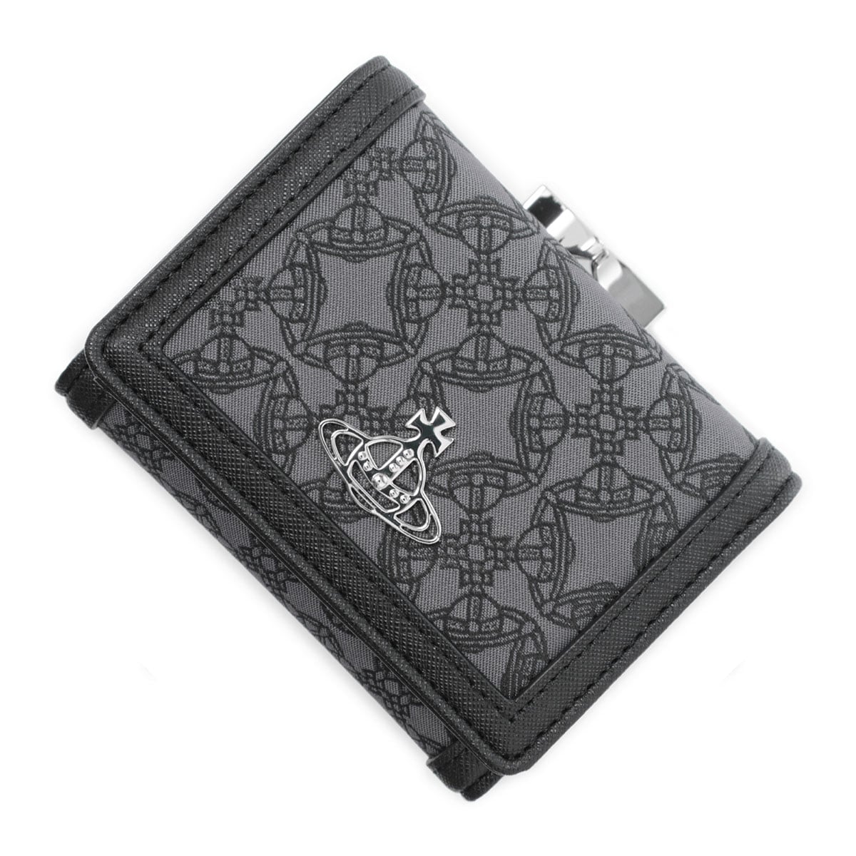 Vivienne Westwood ヴィヴィアンウエストウッド 3つ折り財布 小銭入れ付き/RE-JACQUARD ORBORAMA SMALL FRAME WALLET