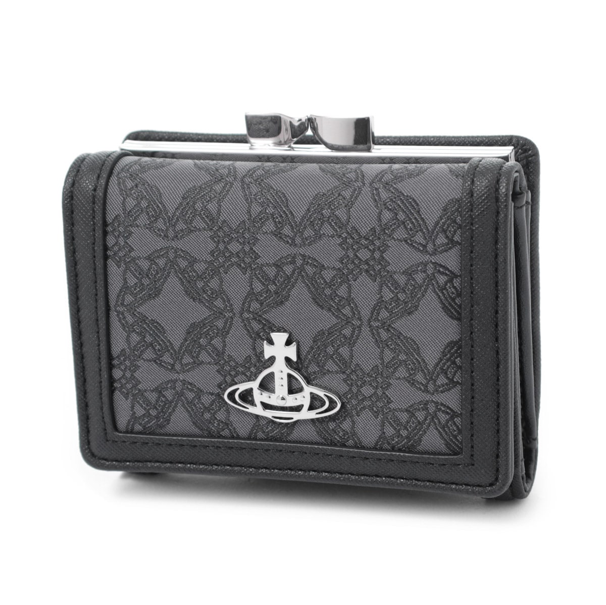 Vivienne Westwood ヴィヴィアンウエストウッド 3つ折り財布 小銭入れ付き/RE-JACQUARD ORBORAMA SMALL FRAME WALLET