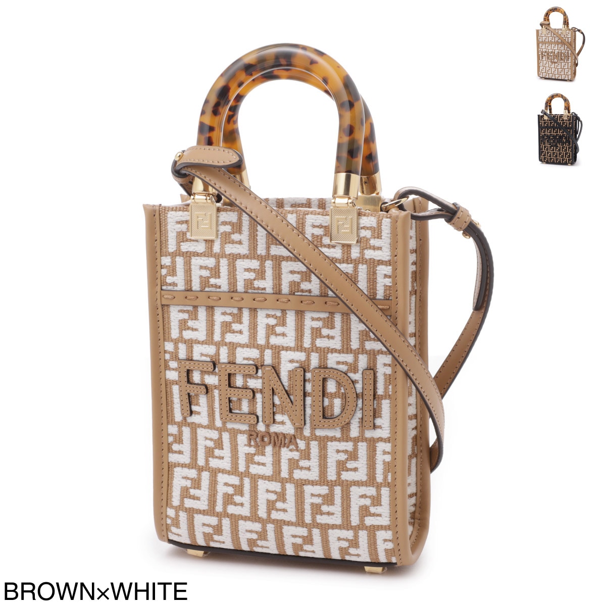 FENDI ベージュ トートバッグ ショルダーストラップ付き FENDI ベージュ スエード ショルダーバッグ