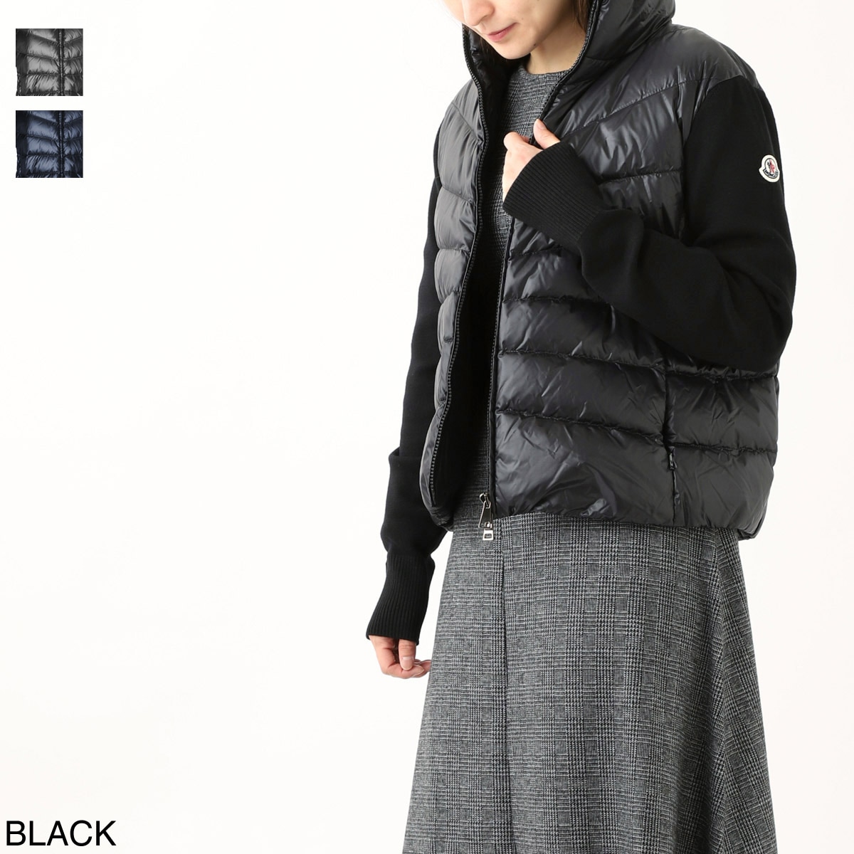 MONCLER ダウンスカート MONCLER ダウンキルティングスカート 黒