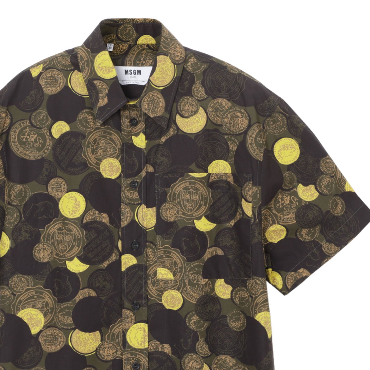 アウトレット】【ラスト1点】MSGM エムエスジーエム 半袖総柄シャツ 