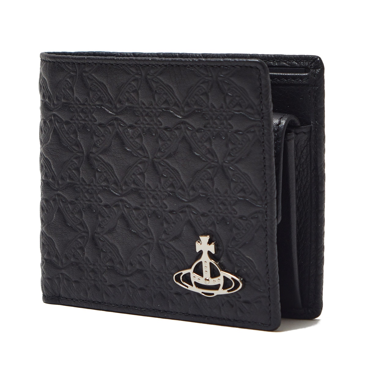 Vivienne Westwood ヴィヴィアンウエストウッド 2つ折り財布 小銭入れ付き/EMBOSSED MAN WALLET WITH COIN POCKET メンズ