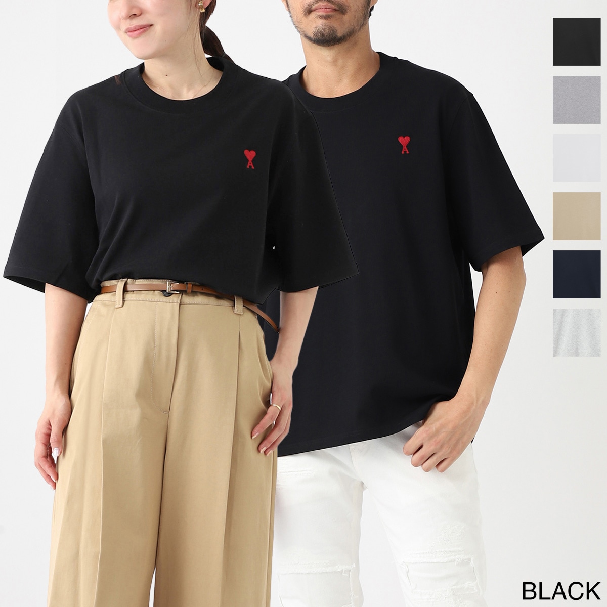 AMI PARIS アミ パリス クルーネックTシャツ/RED AMI DE COEUR TSHIRT