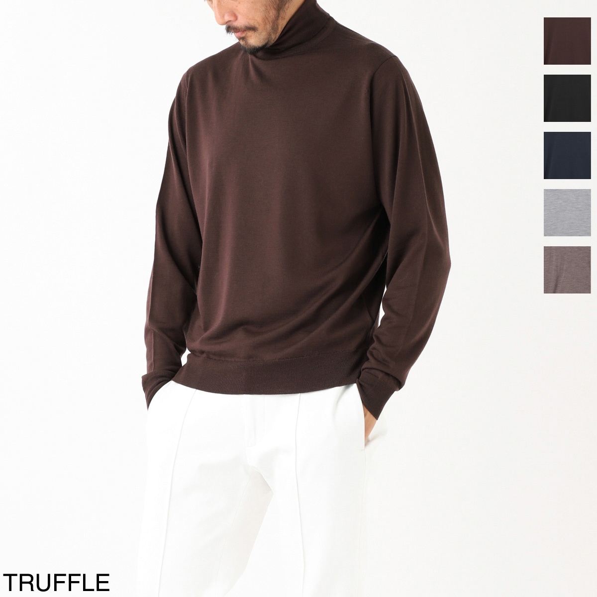 ジョンスメドレー　タートルネック ニット　ボルドー　sサイズ JOHN SMEDLEY (ジョンスメドレー) IMPERIAL KASHMIR (カシミア