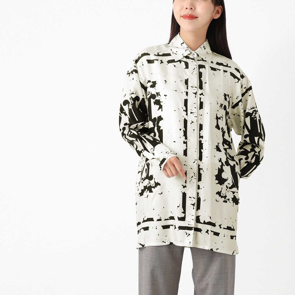 アウトレット】Max Mara マックスマーラ 長袖レギュラーカラーシャツ