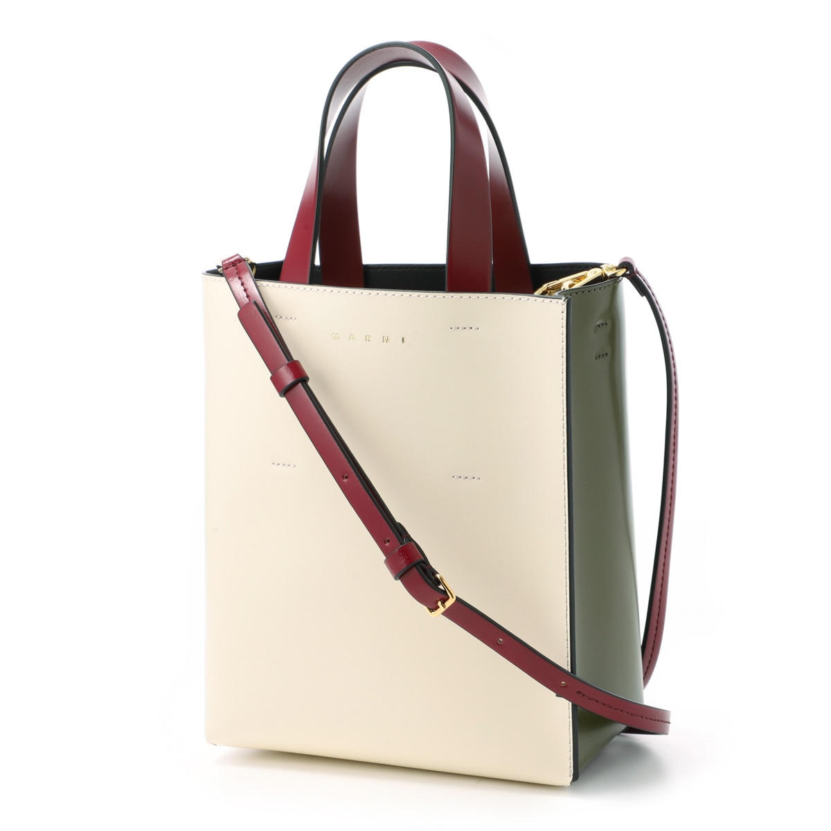 美品マルニ MARNI 折り畳み式 トートバッグ ハンドバッグ ミニポーチ MARNI マルニ トートバッグ MUSEO MINI ミュゼオ ミニ