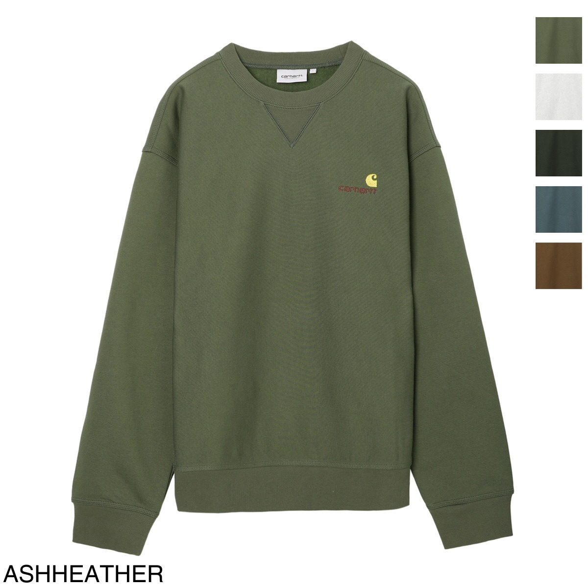 V637【Carhartt】刺繍ロゴ つなぎ【メンズ44S】オリーブ カーハート（CARHARTT）（メンズ）アメリカン スクリプト