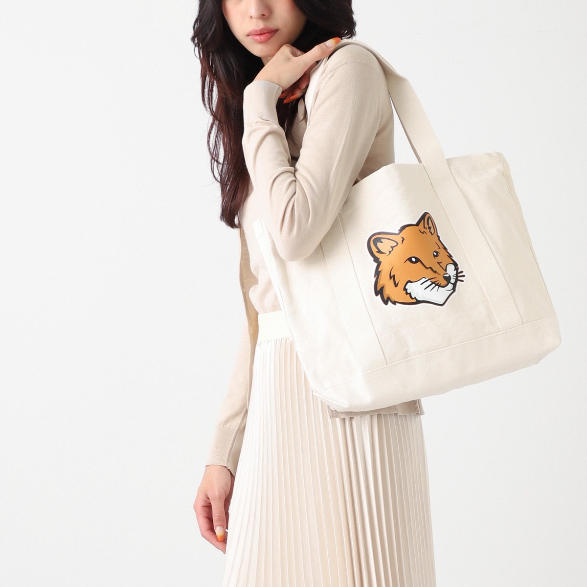 【アウトレット】MAISON KITSUNE メゾンキツネ トートバッグ/FOX HEAD TOTE BAG レディース
