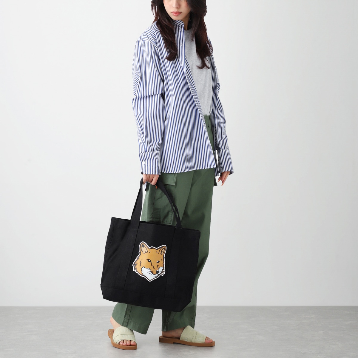 MAISON KITSUNE メゾンキツネ トートバッグ/FOX HEAD TOTE BAG レディース
