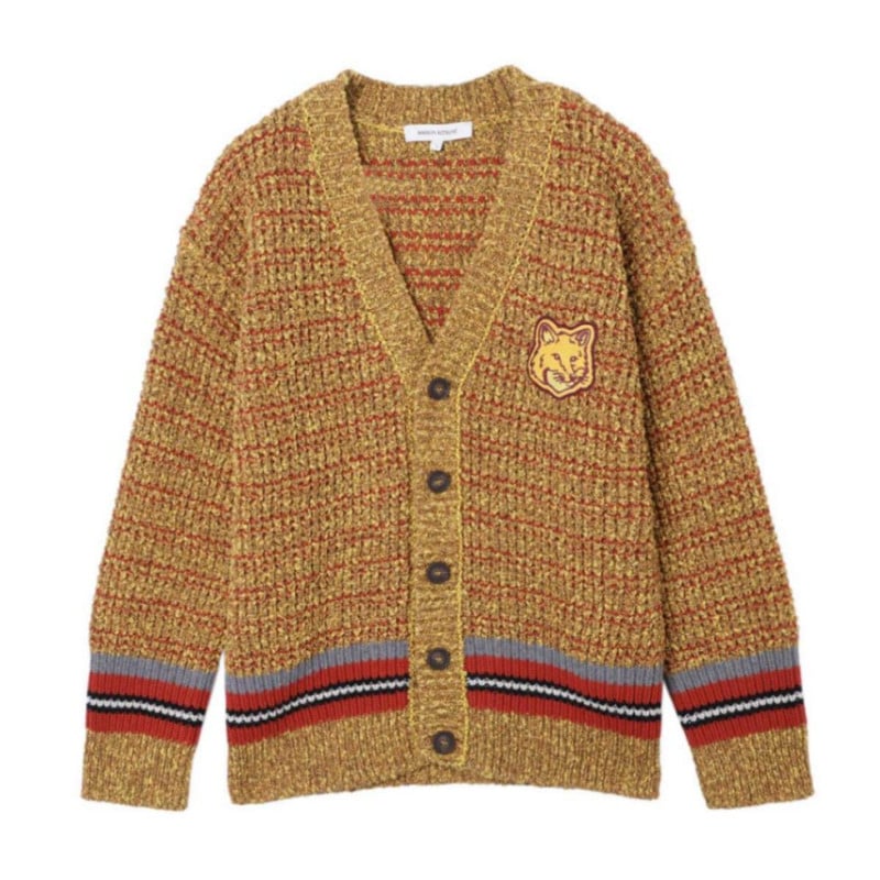 MAISON KITSUNE メゾンキツネ Vネック カーディガン/FOX HEAD CRAFTY COMFORT CARDIGAN メンズ