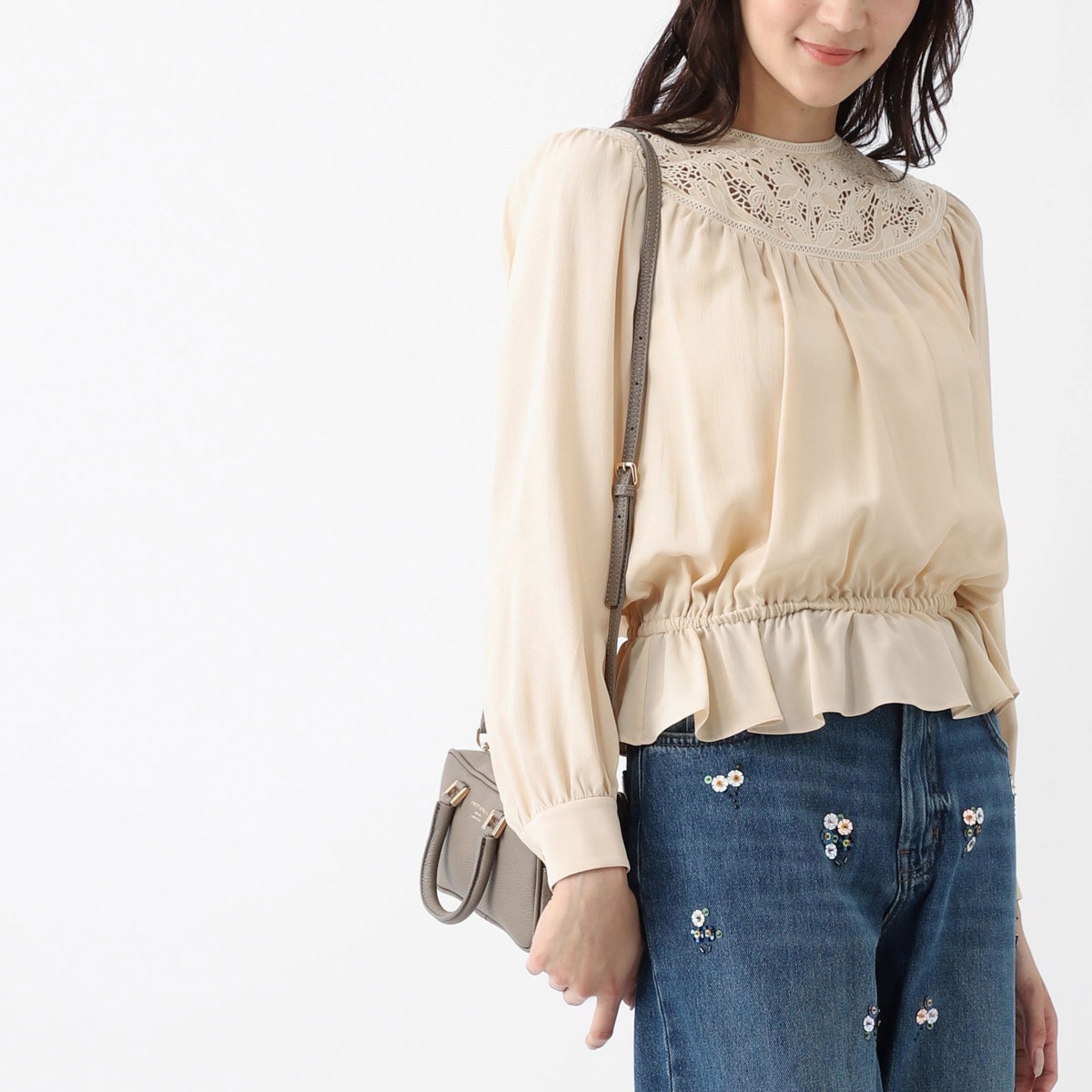 【アウトレット】CELINE セリーヌ ブラウス/BLOUSE ENCOLURE GUIPURE レディース