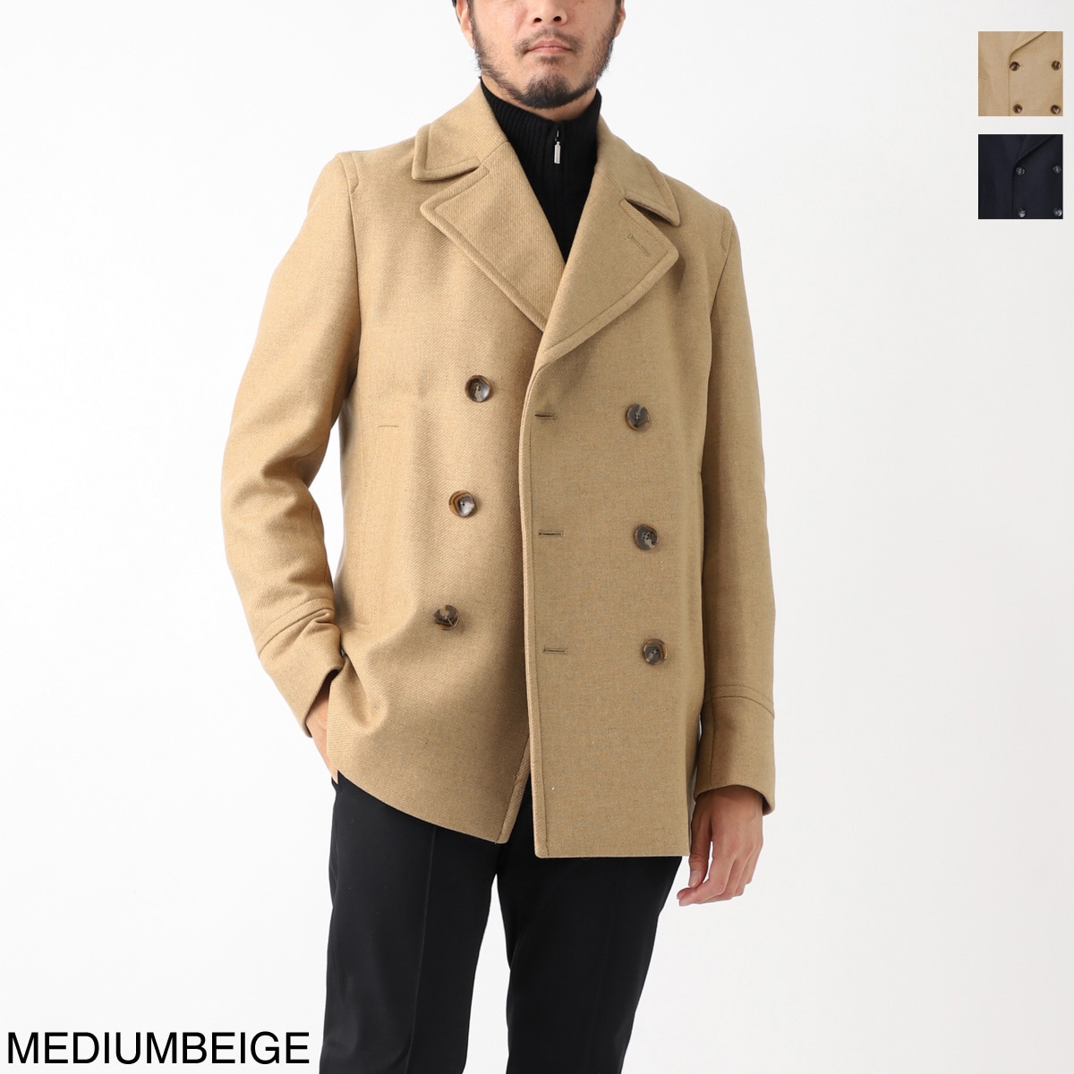 最高級ライン✨ HUGO BOSS TAILORED ピーコート 羊毛 キャメル アウトレット】BOSS HUGOBOSS ボスヒューゴボス ダブルブレスト