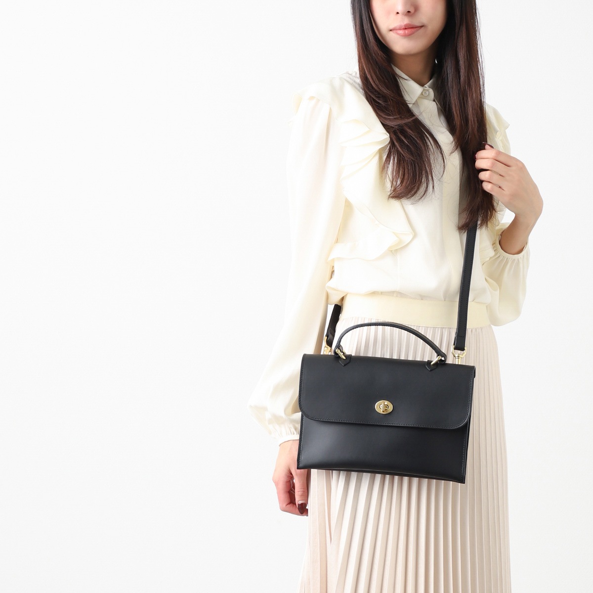 MIMI BERRY ハンドバッグ 3WAY hebe-black アウトレット】MIMI BERRY ミミ ベリー ハンドバッグ 3WAY/Hebe